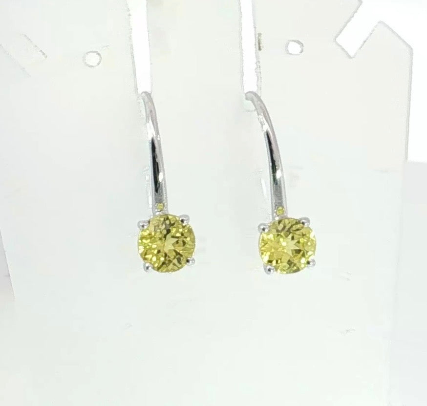 Dazzling Yellow Sapphires set in 9ct White Gold Earrings. M92275