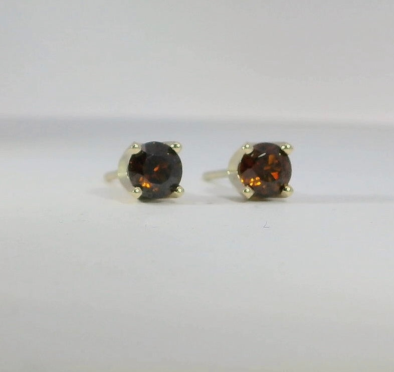 9ct Gold Earrings set with Zircons. M92168