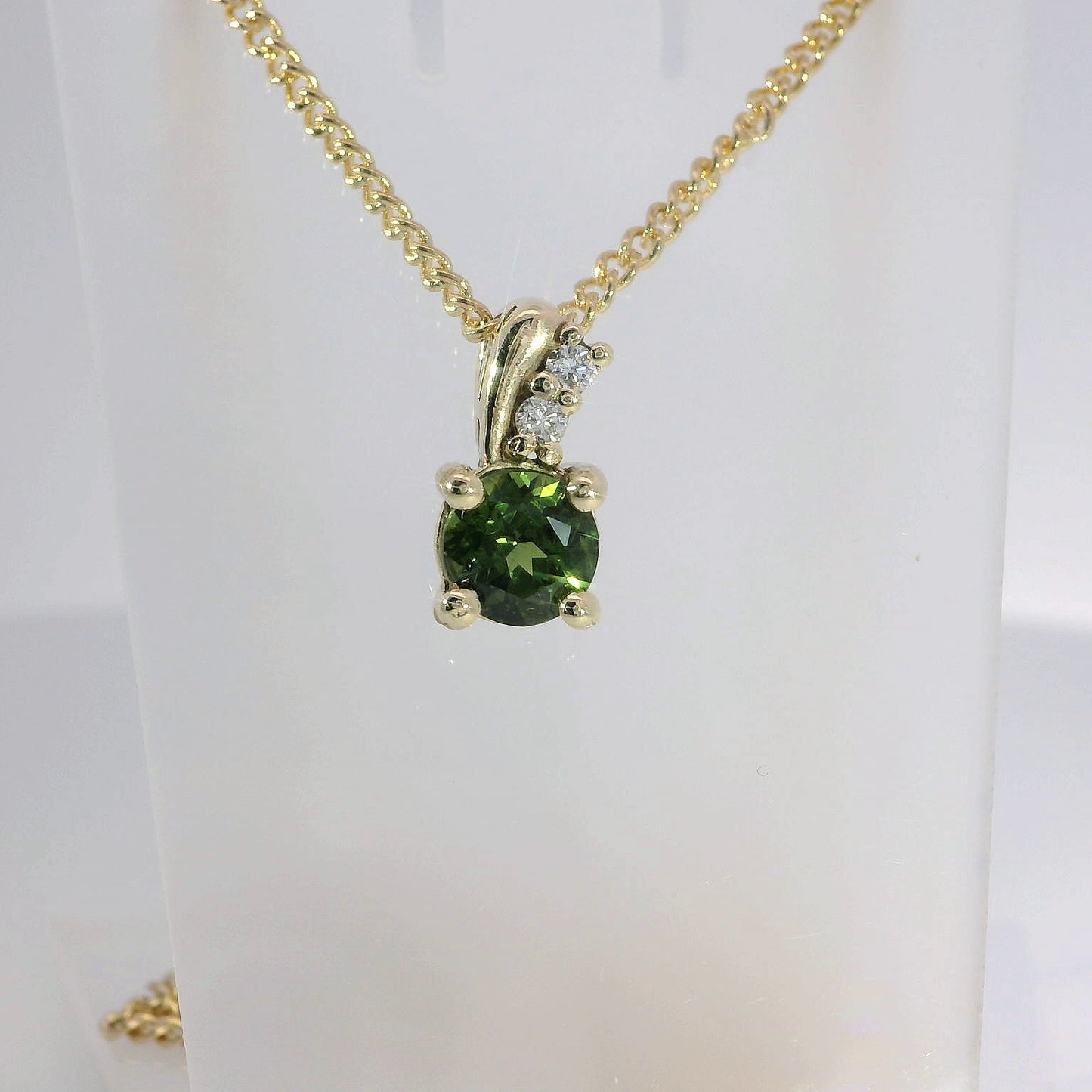 Vibrant Sapphire & Diamond 9ct Gold Pendant. M92201