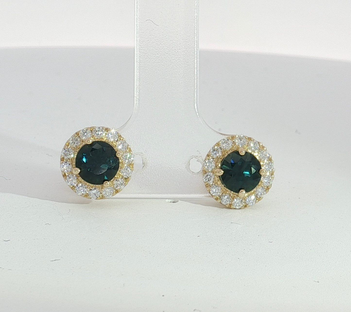Dazzling Blue Sapphire & Diamond 9ct Gold Earrings. M92271