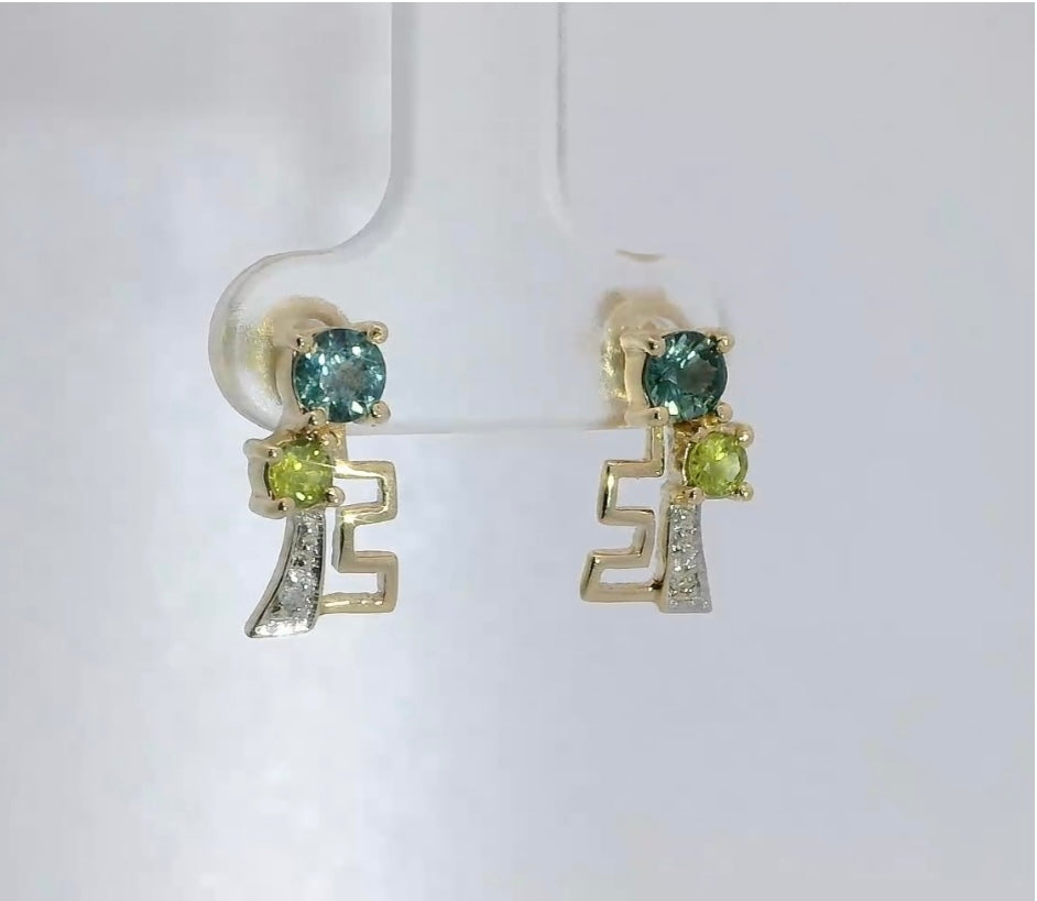 Gorgeous Sapphire & Diamond 9ct Gold Earrings. M92160