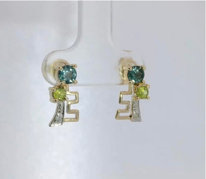 Gorgeous Sapphire & Diamond 9ct Gold Earrings. M92160