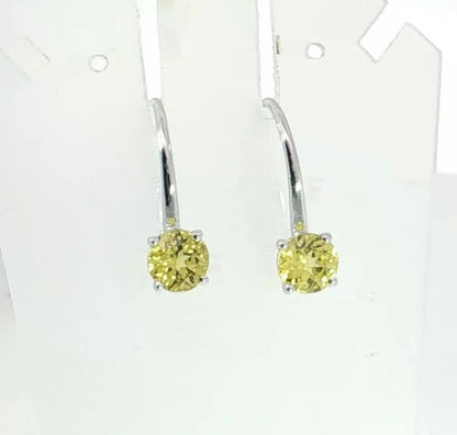 Dazzling Yellow Sapphires set in 9ct White Gold Earrings.  M92275