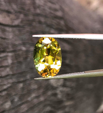 Stunning Yellow Green Parti Sapphire. M1303