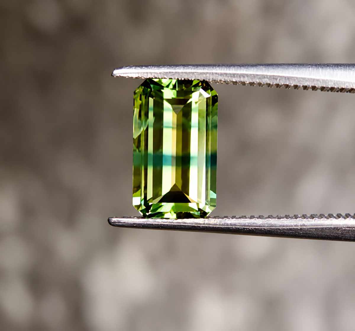 Natural Australian Green Yellow Parti Sapphire – 1.25ct Emerald Cut