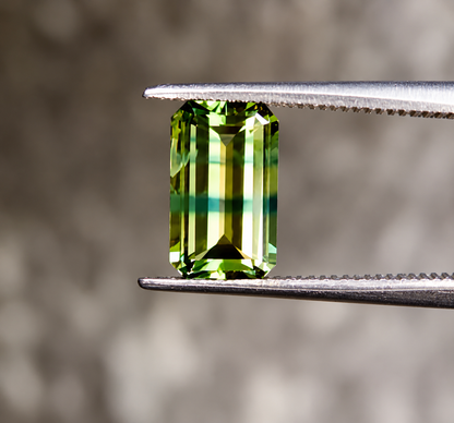 Natural Australian Green Yellow Parti Sapphire – 1.25ct Emerald Cut