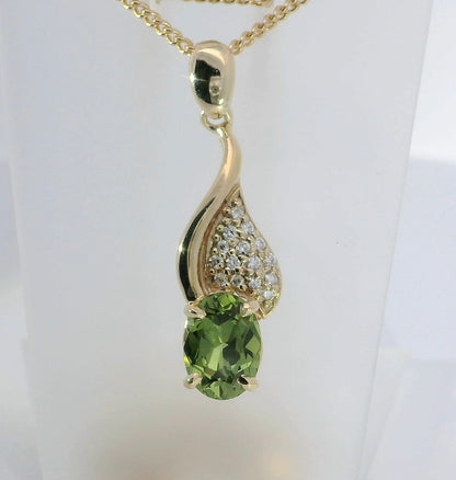Elegant Sapphire & Diamond 9ct Gold Pendant. M92193
