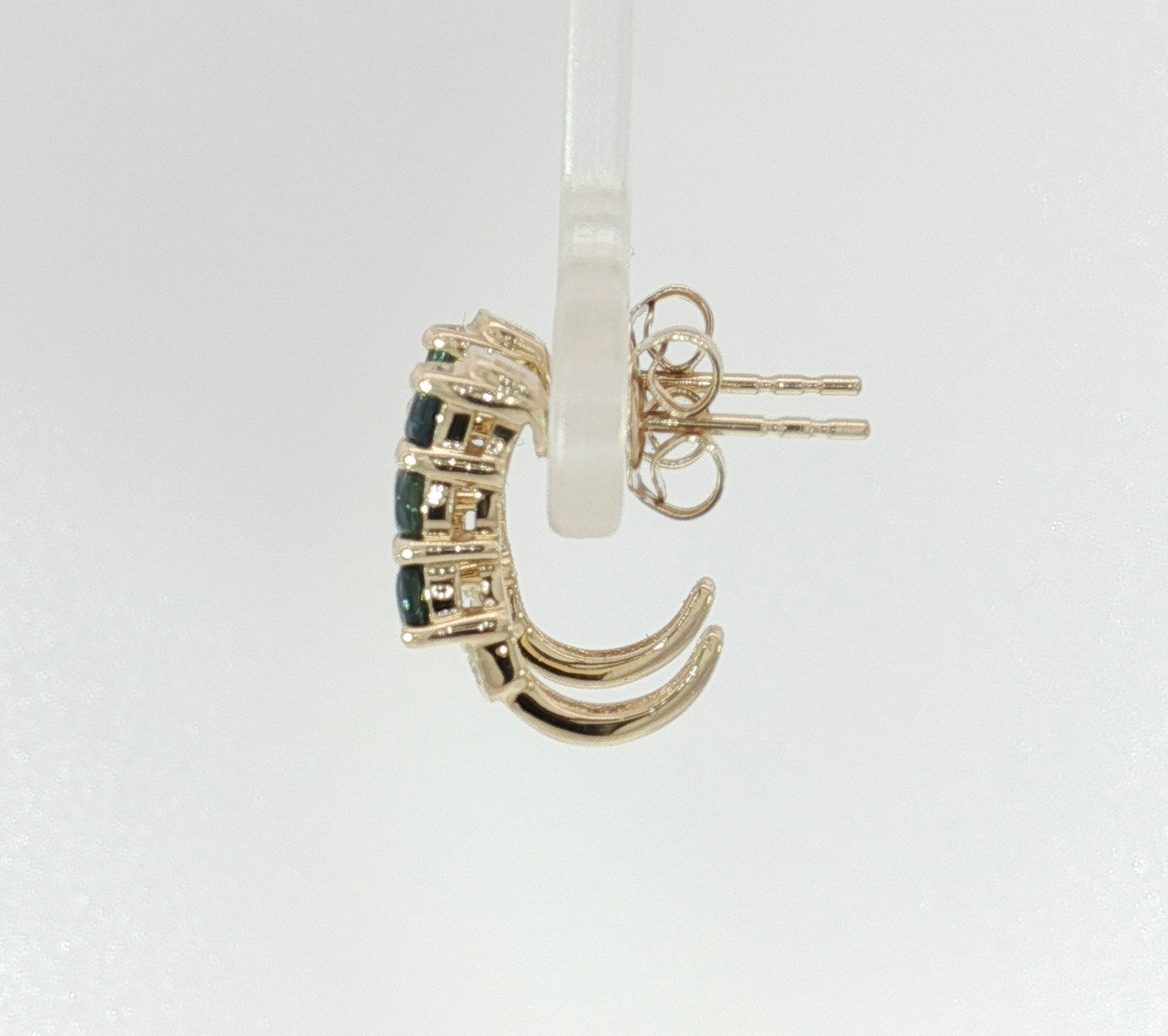 Blue Sapphire Diamond 9ct Gold Earrings. M92224