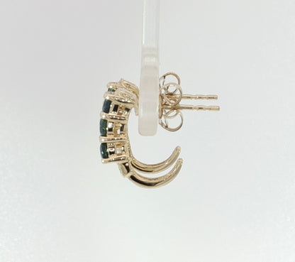 Blue Sapphire Diamond 9ct Gold Earrings. M92224