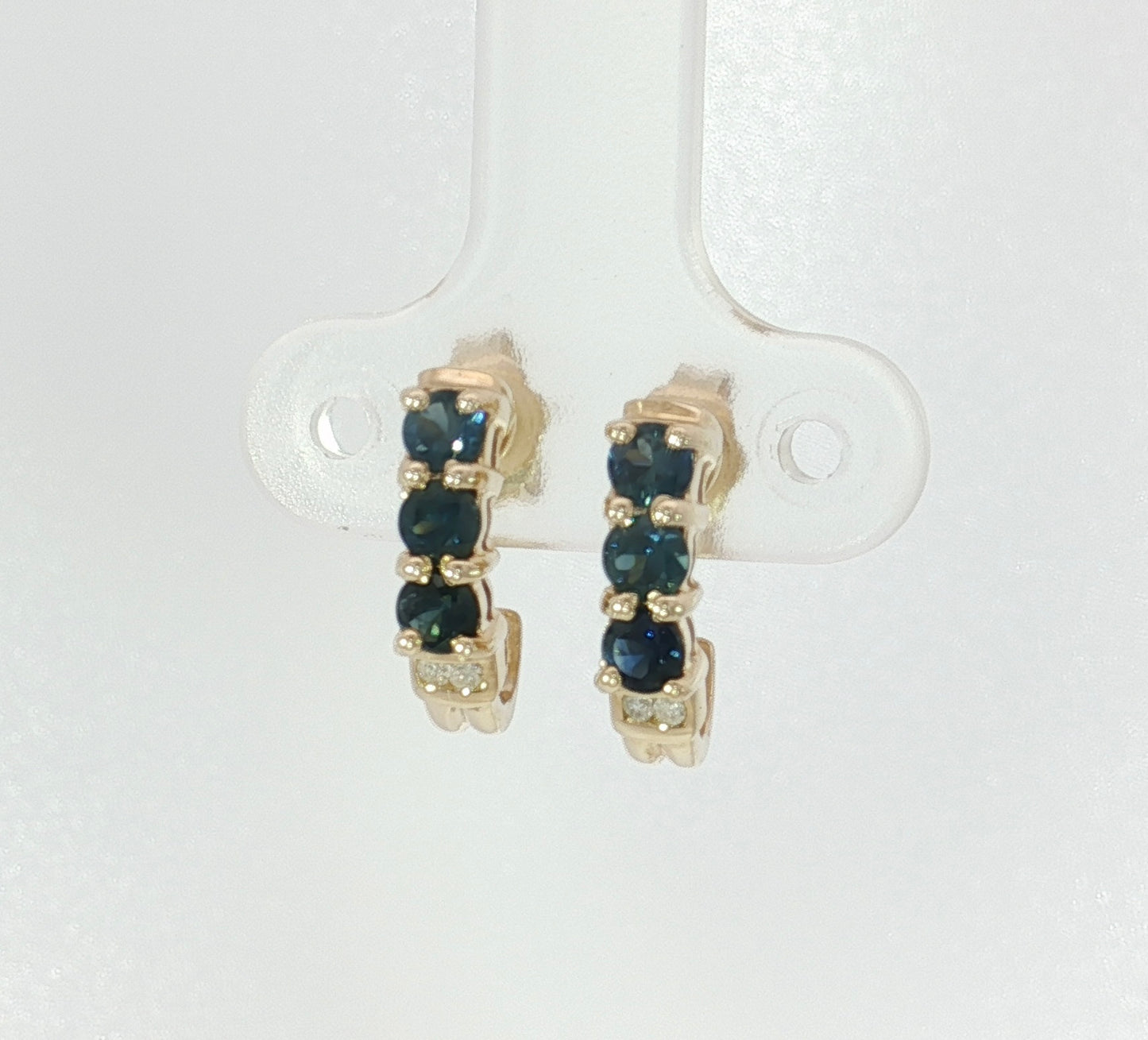 Blue Sapphire Diamond 9ct Gold Earrings. M92224