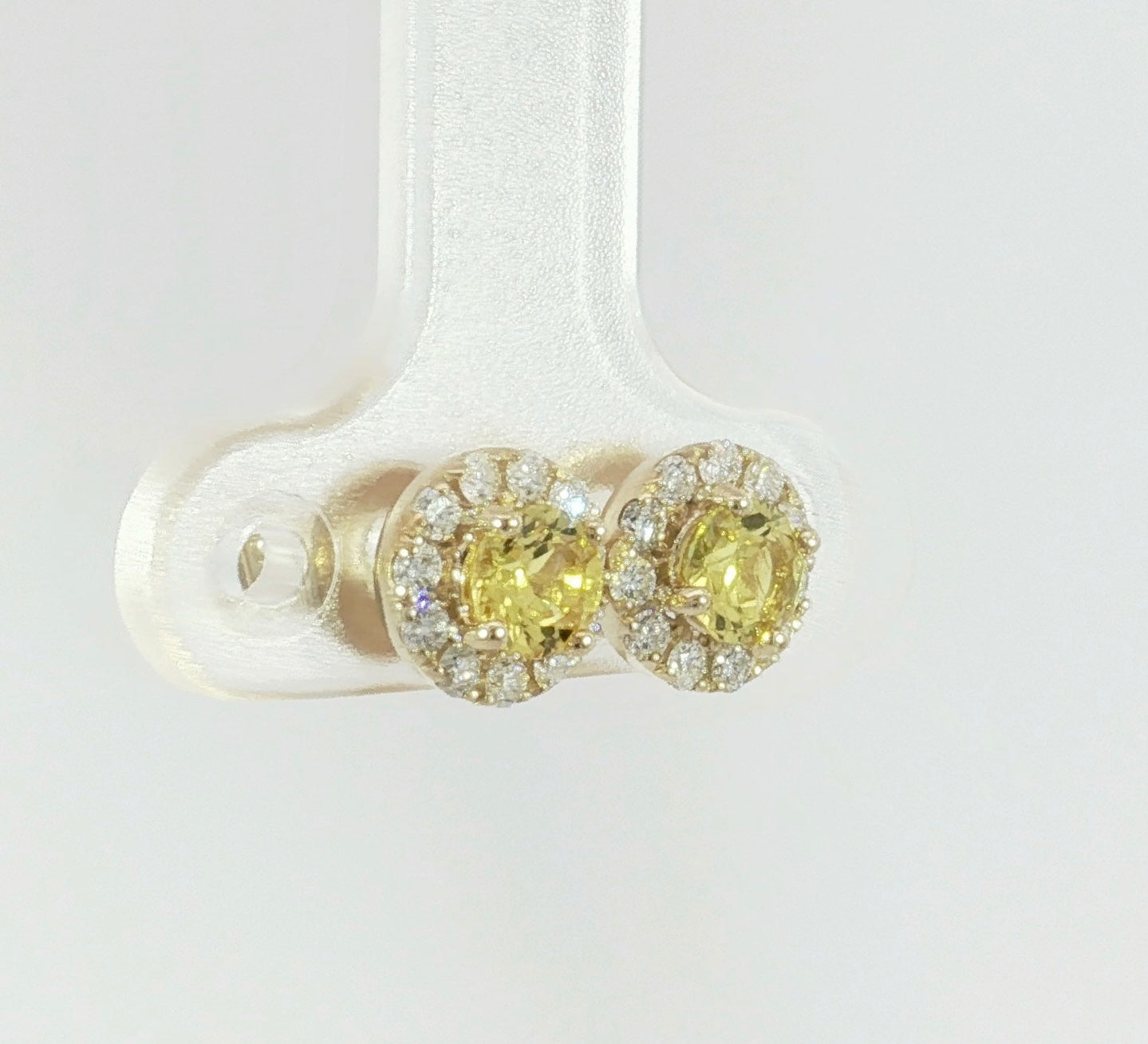 Elegant Yellow Sapphire & Diamond 9ct Gold Earrings. M92257