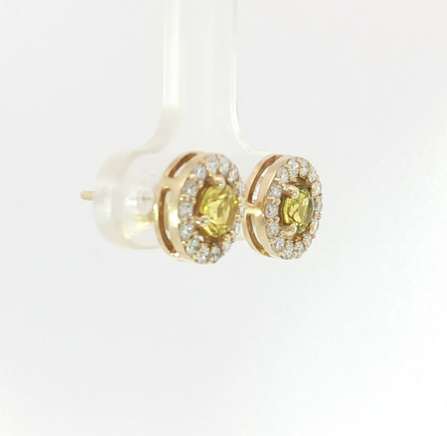 Dazzling Lemon Yellow Sapphire & Diamond 9ct Gold Earrings. M92258