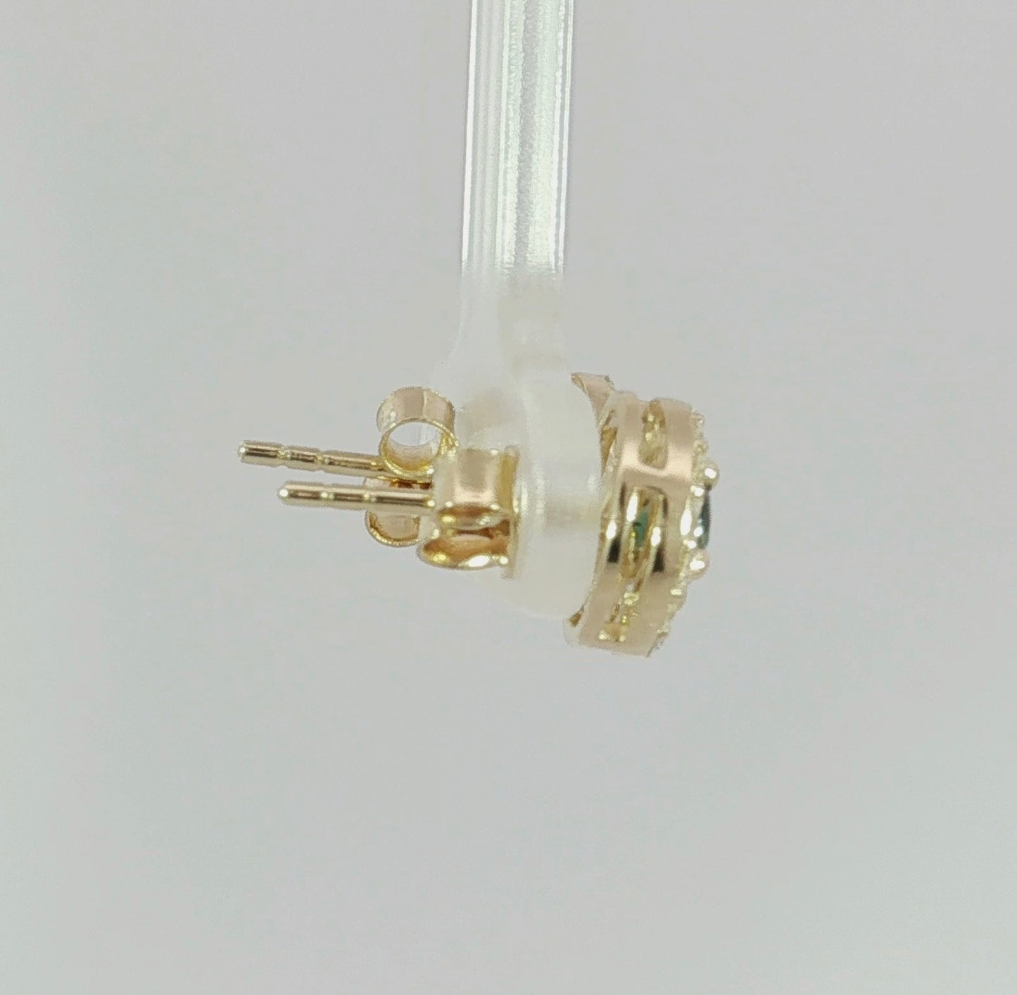 Gorgeous Teal Sapphire & Diamond 9ct Gold Earrings. M92259