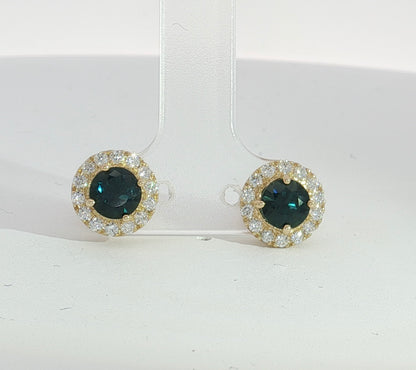 Dazzling Blue Sapphire & Diamond 9ct Gold Earrings. M92271