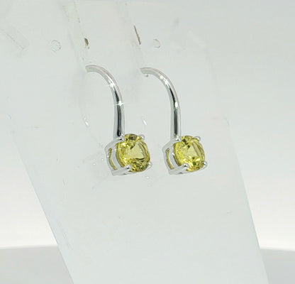 Dazzling Yellow Sapphires set in 9ct White Gold Earrings.  M92275