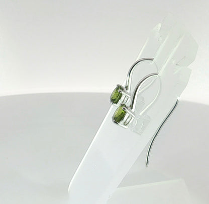 Beautiful Green Sapphires set in 9ct White Gold Earrings  M92277
