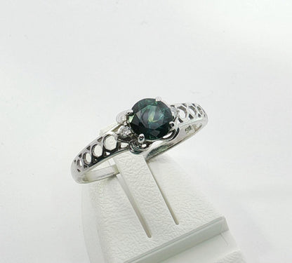 Sapphire & Diamond 9ct White Ring. M92285