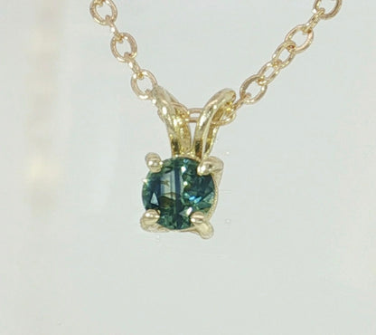 Bright Blue Yellow Parti Sapphire 9ct Gold Pendant. M92264
