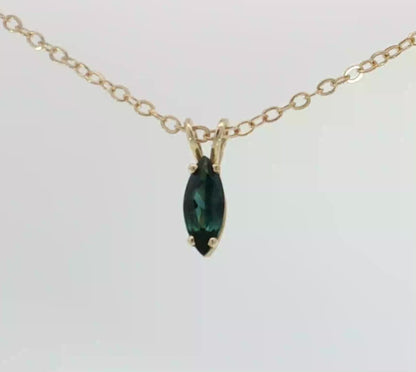 Teal Sapphire 9ct Gold Pendant. M92261