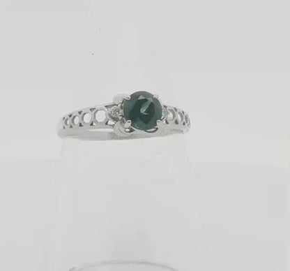 Sapphire & Diamond 9ct White Ring. M92285