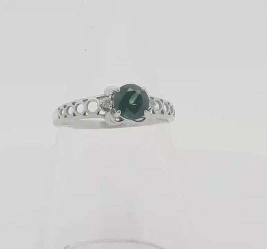 Sapphire & Diamond 9ct White Ring. M92285