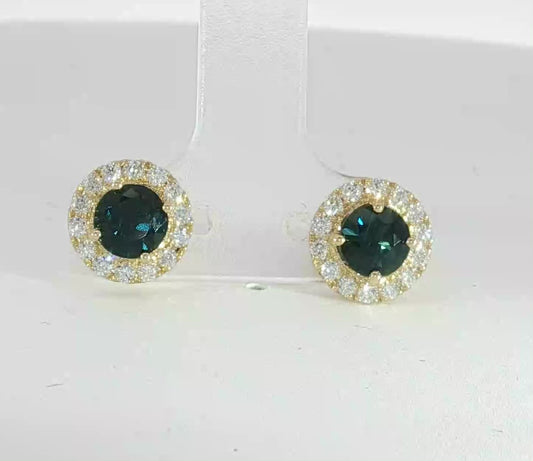 Dazzling Blue Sapphire & Diamond 9ct Gold Earrings. M92271