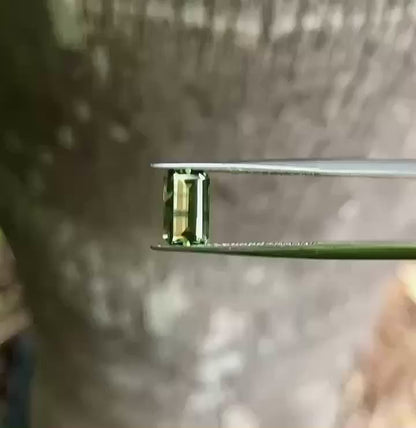 Natural Australian Green Yellow Parti Sapphire – 1.25ct Emerald Cut