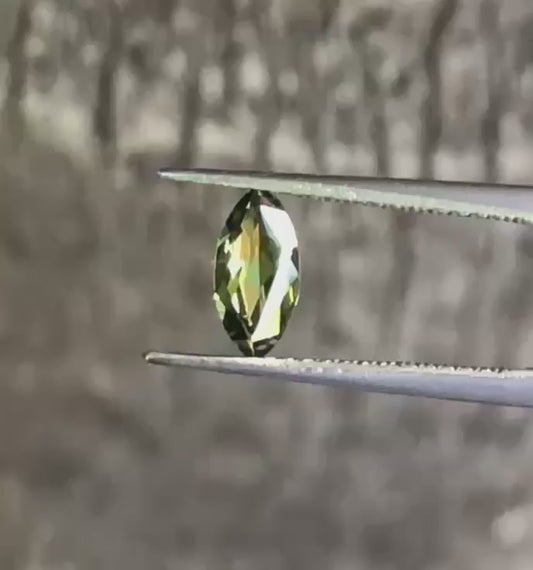 Marquise Cut Green Yellow Sapphire. M1254