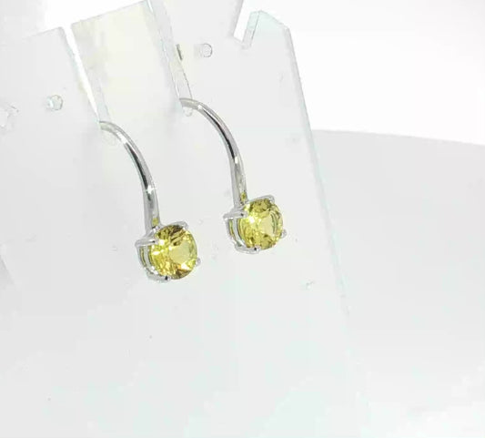 Dazzling Yellow Sapphires set in 9ct White Gold Earrings.  M92275