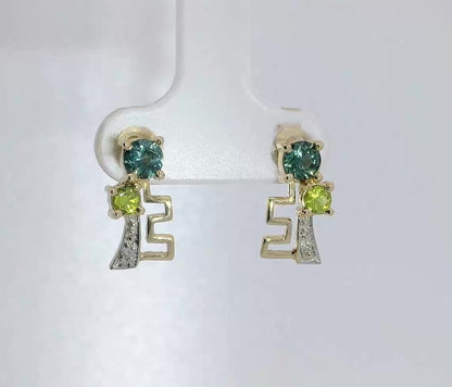 Gorgeous Sapphire & Diamond 9ct Gold Earrings. M92160