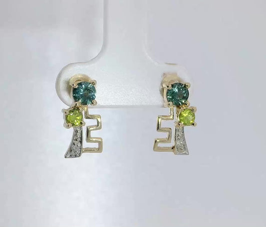 Gorgeous Sapphire & Diamond 9ct Gold Earrings. M92160