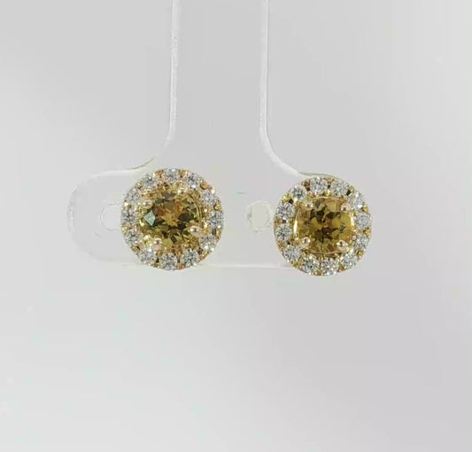 Stunning Sapphire & Diamond 9ct Gold Earrings. M92272