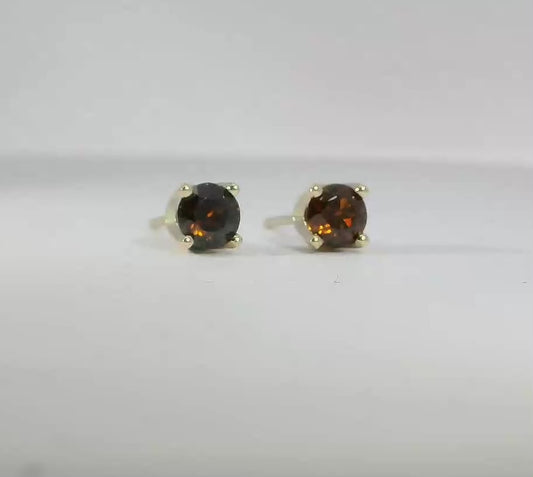 9ct Gold Earrings set with Zircons. M92168