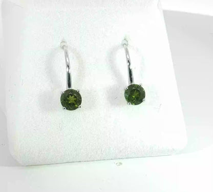 Beautiful Green Sapphires set in 9ct White Gold Earrings  M92277