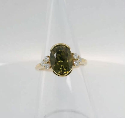 Magical Iridescent Sapphire & Diamond 9ct Gold Ring. M92141