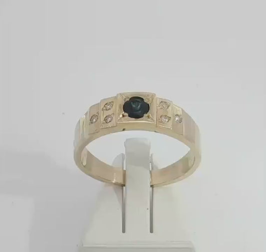 Sapphire & Diamond 9ct White Gold Ring. M92341