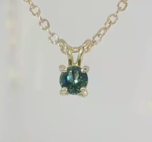 Bright Blue Yellow Parti Sapphire 9ct Gold Pendant. M92264