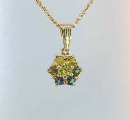 Multi Coloured Sapphires set into a 9ct Pendant M92104
