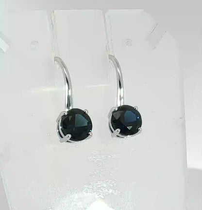Rich Blue Sapphires set in 9ct White Gold Earrings.  M92276