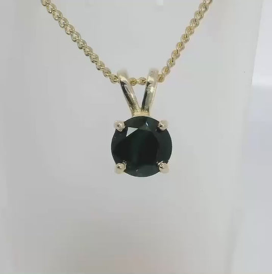 Beautiful Blue Sapphire 9ct Gold Pendant. M92173