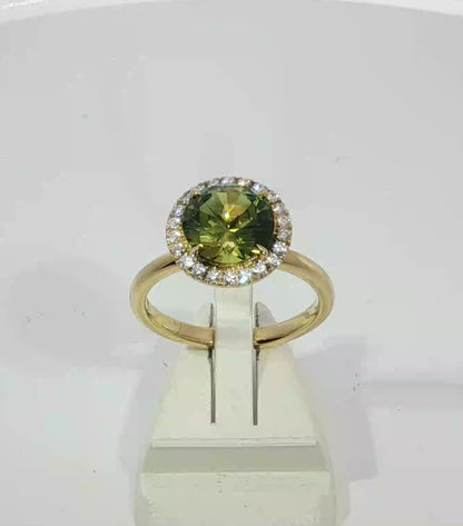 Magnificent Parti Sapphire & Diamond 18ct Gold Ring. M18239