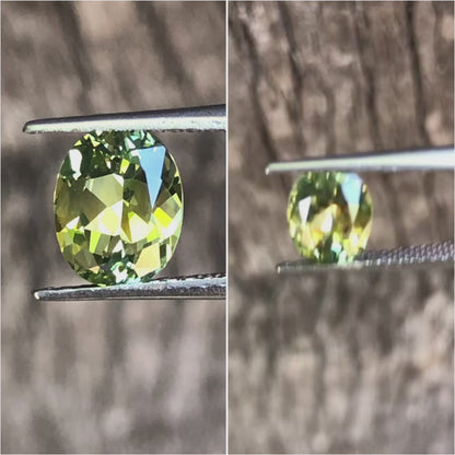 Bright Yellow Green Parti Australian Sapphire. M1019